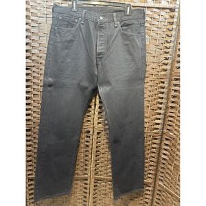 Levi's 501‎ Black Denim Jeans Button Fly Straight Leg Mens